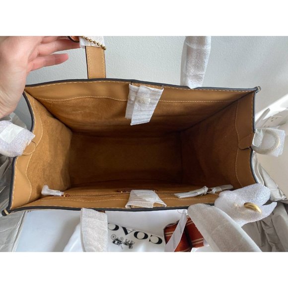 NWT COACH Quilted Ivory Multi Colorblock Large Field Tote (C6847) - Picture 6 of 10